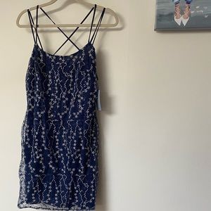BEBE mesh overlay dress